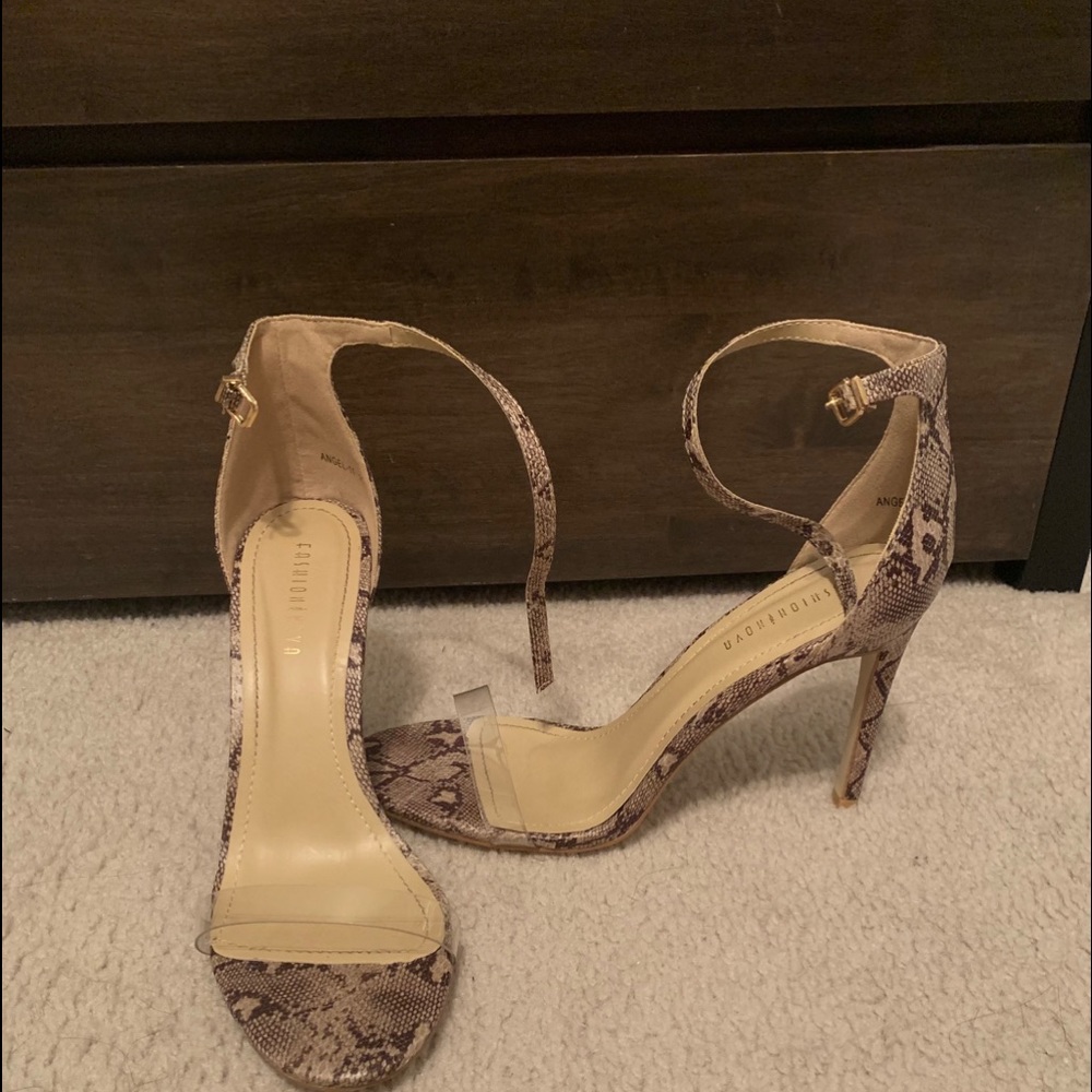 Snakeskin high heels